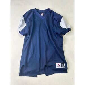 Alleson Athletic Youth XL Football Jersey Navy Blue White Mesh Practice Shirt